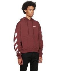 Sweat à capuche bordeaux Off-White