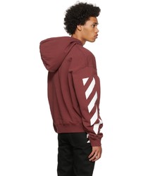 Sweat à capuche bordeaux Off-White