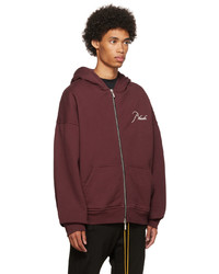 Sweat à capuche bordeaux Rhude