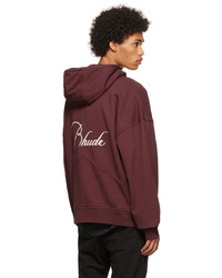 Sweat à capuche bordeaux Rhude