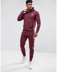 Sweat à capuche bordeaux