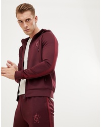 Sweat à capuche bordeaux Gym King