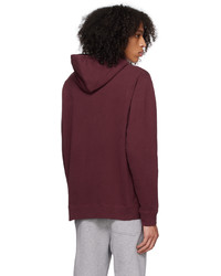 Sweat à capuche bordeaux Sunspel