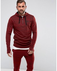 Sweat à capuche bordeaux