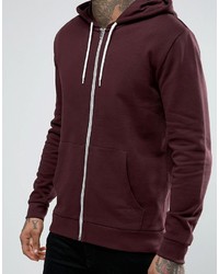 Sweat à capuche bordeaux Asos