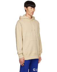 Sweat à capuche brodé beige Givenchy