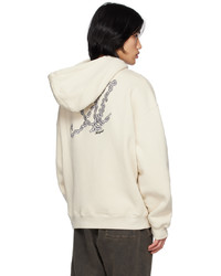 Sweat à capuche brodé beige Axel Arigato