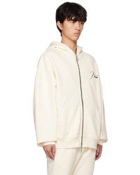 Sweat à capuche brodé blanc Rhude