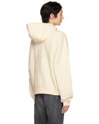 Sweat à capuche brodé blanc Rhude