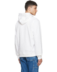 Sweat à capuche brodé blanc Kenzo