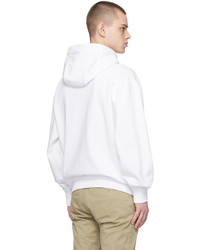 Sweat à capuche brodé blanc BOSS