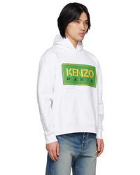 Sweat à capuche brodé blanc Kenzo