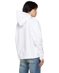 Sweat à capuche brodé blanc Kenzo