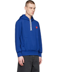 Sweat à capuche brodé bleu marine Comme Des Garcons Play