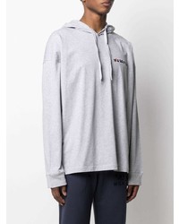 Sweat à capuche brodé gris Moschino