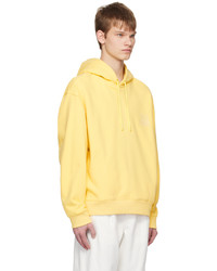 Sweat à capuche brodé jaune Solid Homme