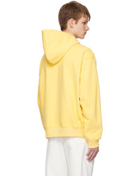 Sweat à capuche brodé jaune Solid Homme