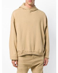 Sweat à capuche brodé marron clair Haider Ackermann