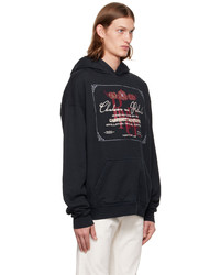 Sweat à capuche brodé noir Rhude