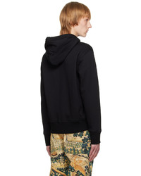 Sweat à capuche brodé noir Ferragamo