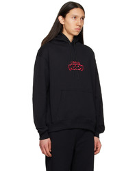 Sweat à capuche brodé noir MSGM