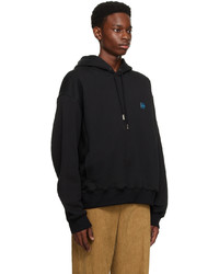 Sweat à capuche brodé noir Solid Homme