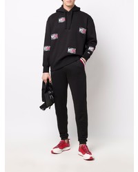 Sweat à capuche brodé noir Tommy Jeans