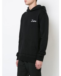 Sweat à capuche brodé noir Amiri