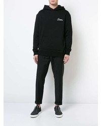 Sweat à capuche brodé noir Amiri