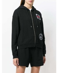 Sweat à capuche brodé noir McQ Alexander McQueen