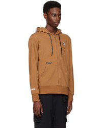 Sweat à capuche brodé tabac AAPE BY A BATHING APE