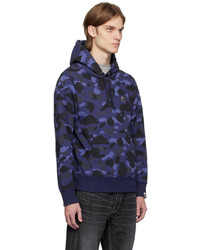 Sweat à capuche camouflage bleu BAPE