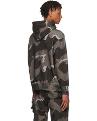 Sweat à capuche camouflage gris foncé Undercover