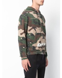 Sweat à capuche camouflage marron Off-White