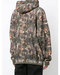 Sweat à capuche camouflage olive Heron Preston