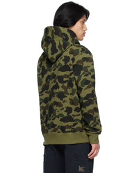 Sweat à capuche camouflage olive BAPE