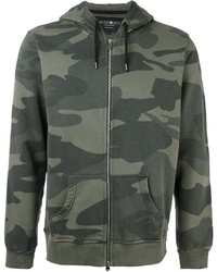 Sweat à capuche camouflage olive Hydrogen