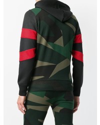 Sweat à capuche camouflage vert foncé Hydrogen