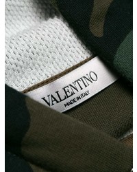 Sweat à capuche camouflage vert foncé Valentino