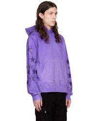 Sweat à capuche en cuir violet clair Amiri