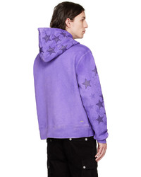 Sweat à capuche en cuir violet clair Amiri