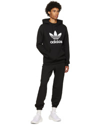 Sweat à capuche en polaire imprimé noir et blanc adidas Originals