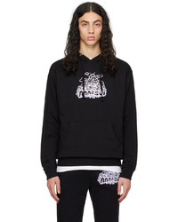 Sweat à capuche en polaire imprimé noir Anna Sui