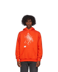 Sweat à capuche en polaire imprimé orange