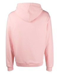 Sweat à capuche en polaire imprimé rose Moschino