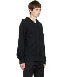 Sweat à capuche en polaire noir Stone Island