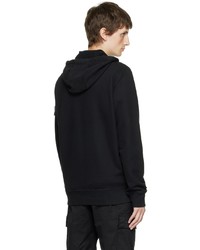 Sweat à capuche en polaire noir Stone Island