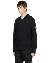 Sweat à capuche en polaire noir Stone Island