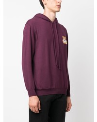 Sweat à capuche en polaire pourpre Moschino