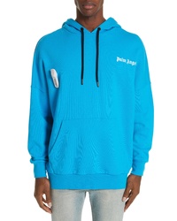 Sweat à capuche en polaire turquoise